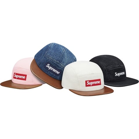 Supreme Denim Leather Visor Camp Cap