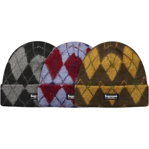 Supreme Argyle Mohair Beanie