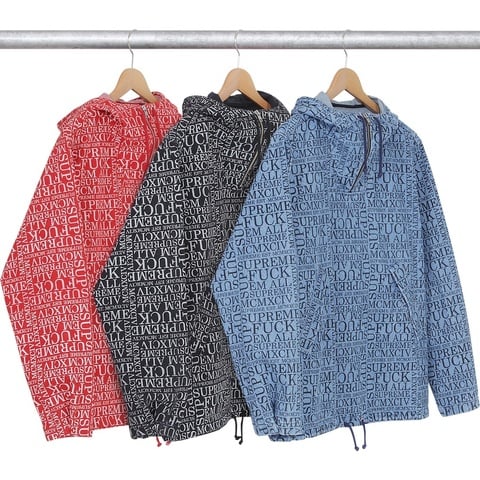 Fuck 'Em All Denim Hooded Pullover - Supreme