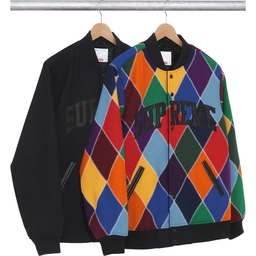 Supreme Harlequin Wool Varsity Jacket  (fall/winter 2015)