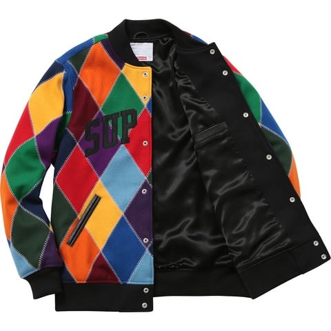 Supreme Harlequin Wool Varsity Jacket  - Colorway