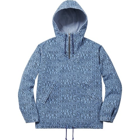 Fuck 'Em All Denim Hooded Pullover - Supreme