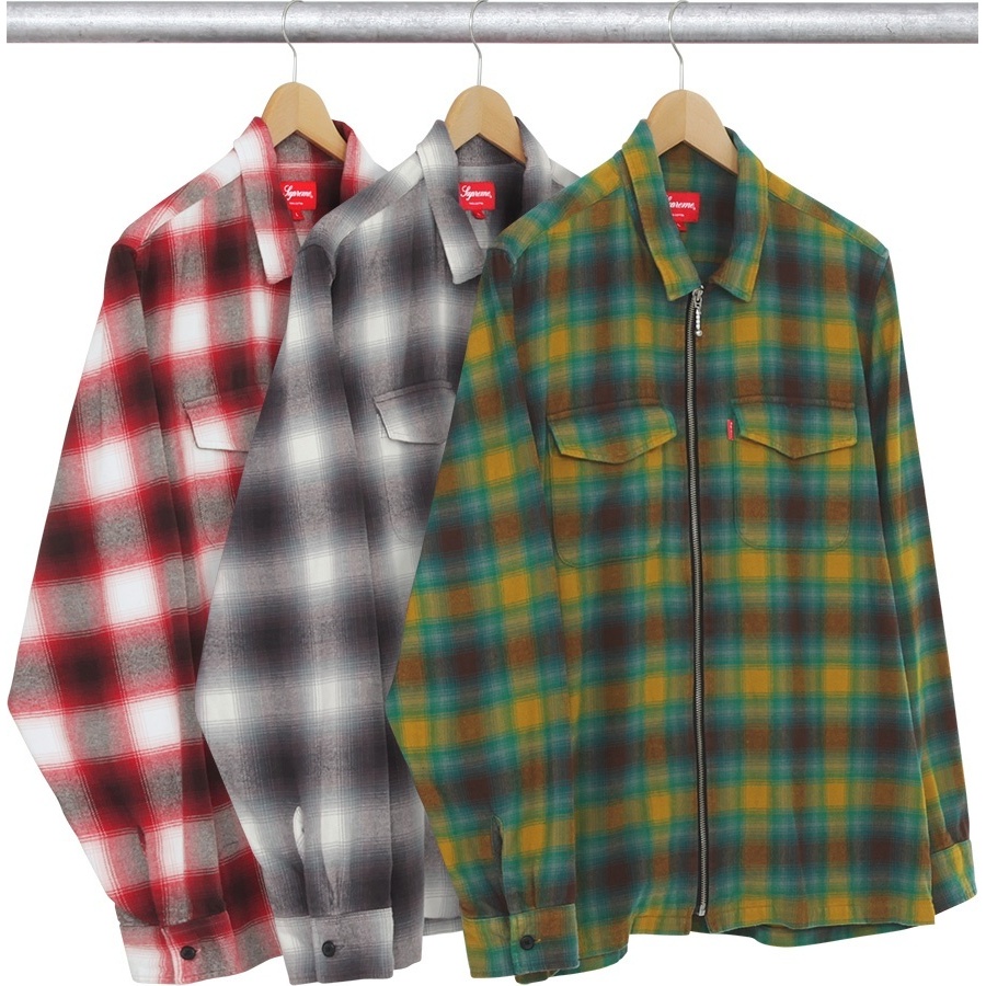 Shadow Plaid Zip-Front Shirt - SupremeCommunity