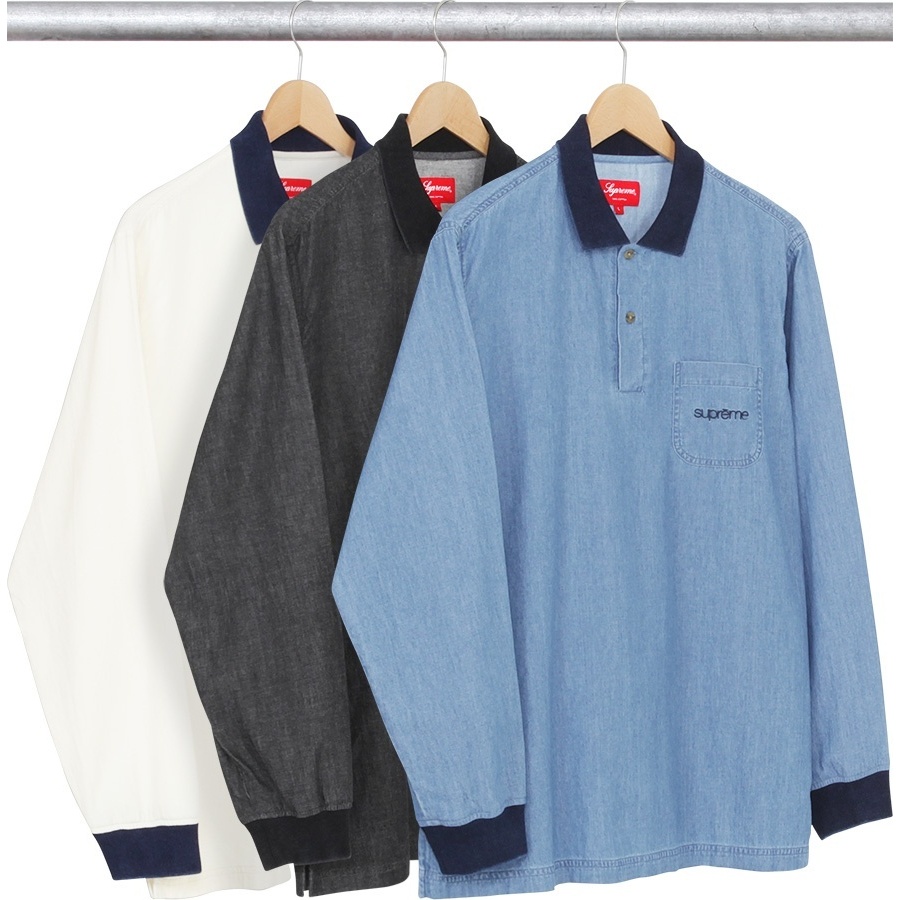 Supreme Denim L/S Polo (fall/winter 2015)