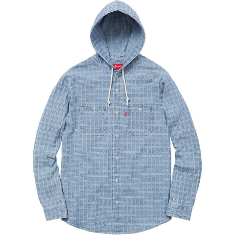 Supreme Hooded Denim Jacquard Shirt - Colorway