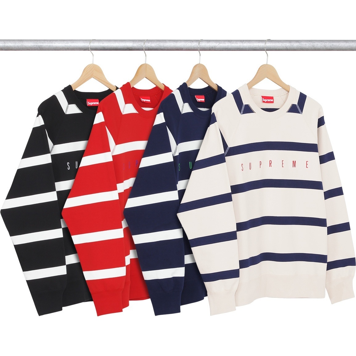 Supreme Striped Raglan Crewneck (fall/winter 2015)