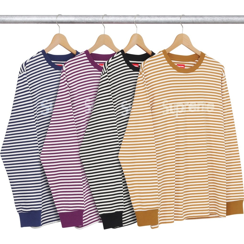 Supreme Striped Logo L/S Top (fall/winter 2015)