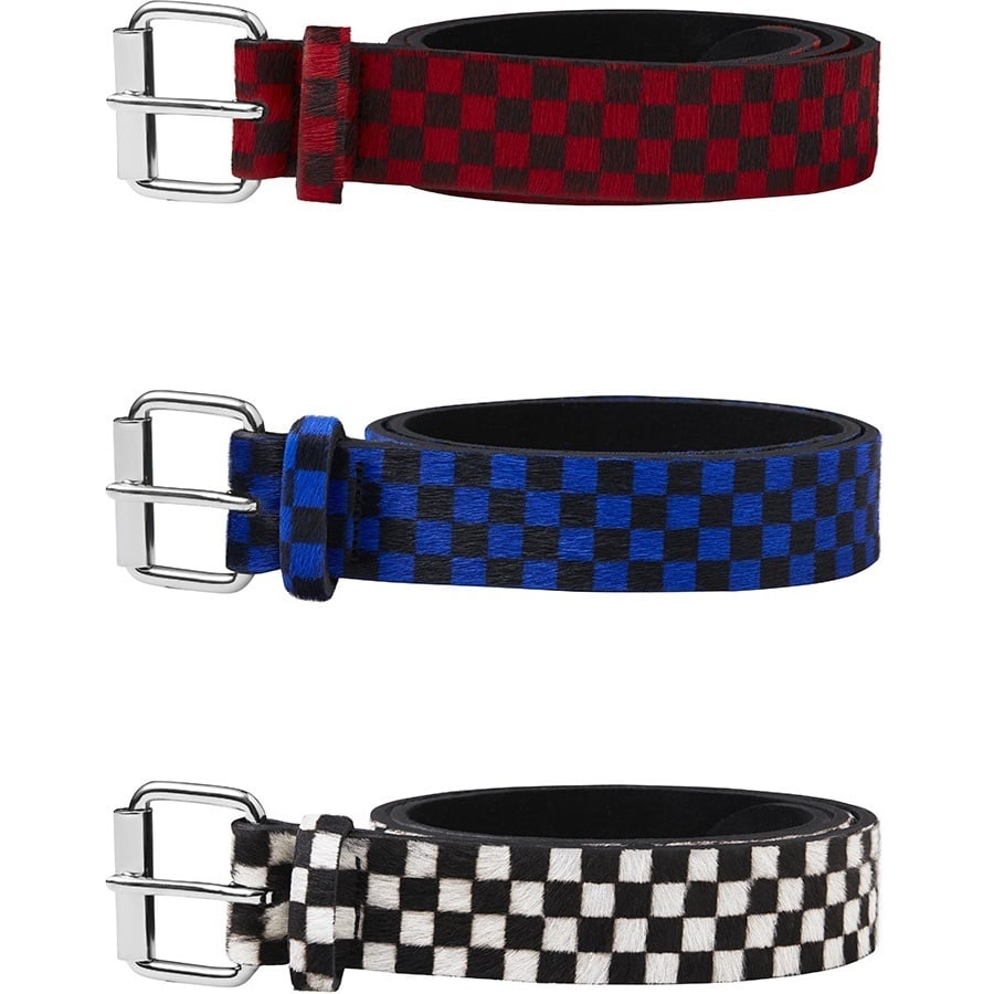 Supreme Checker Pony Hair Belt (fall/winter 2016)
