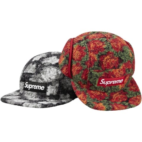 Supreme Roses Sherpa Fleece Earflap Camp Cap