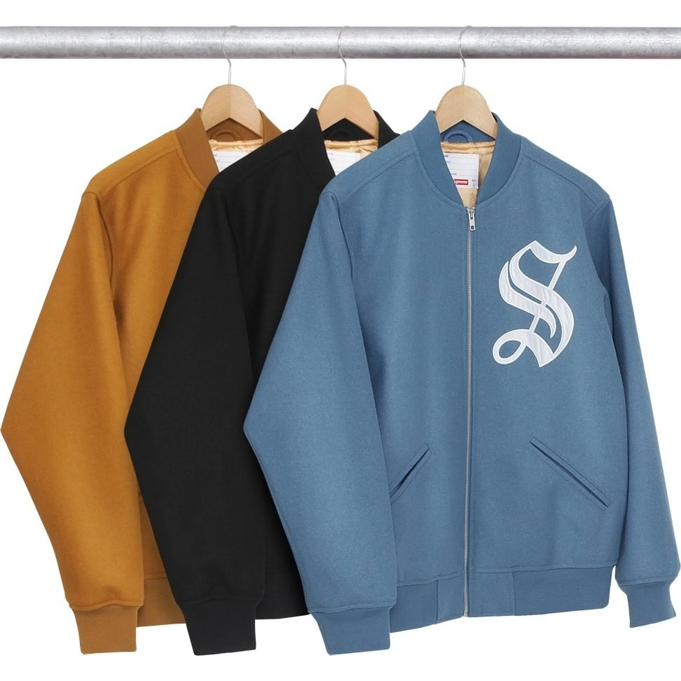 Old English Zip Varsity Jacket - SupremeCommunity