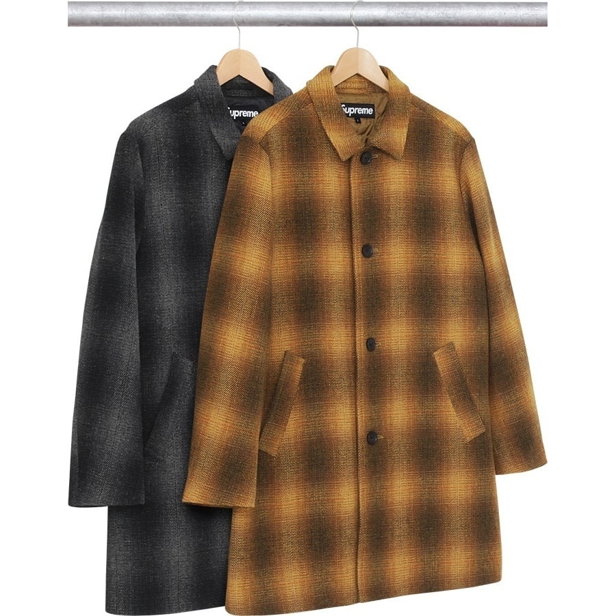 Shadow Plaid Wool Overcoat - SupremeCommunity