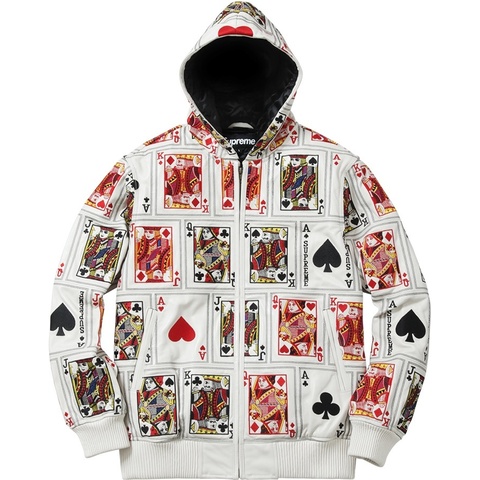 【極美品】Supreme Court Cards Leather Jacket Court Cards Hooded Leather Jacket - Supreme