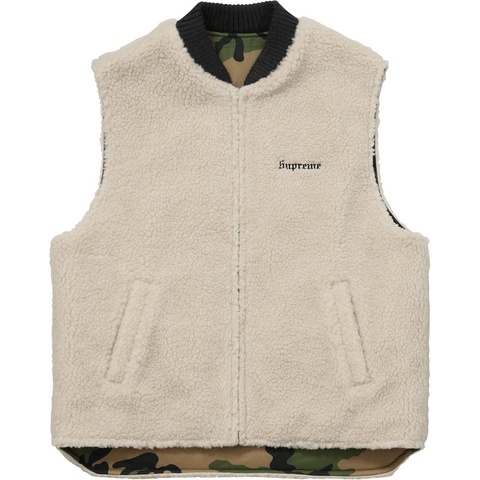 Sherpa Fleece Reversible Work Vest - Supreme