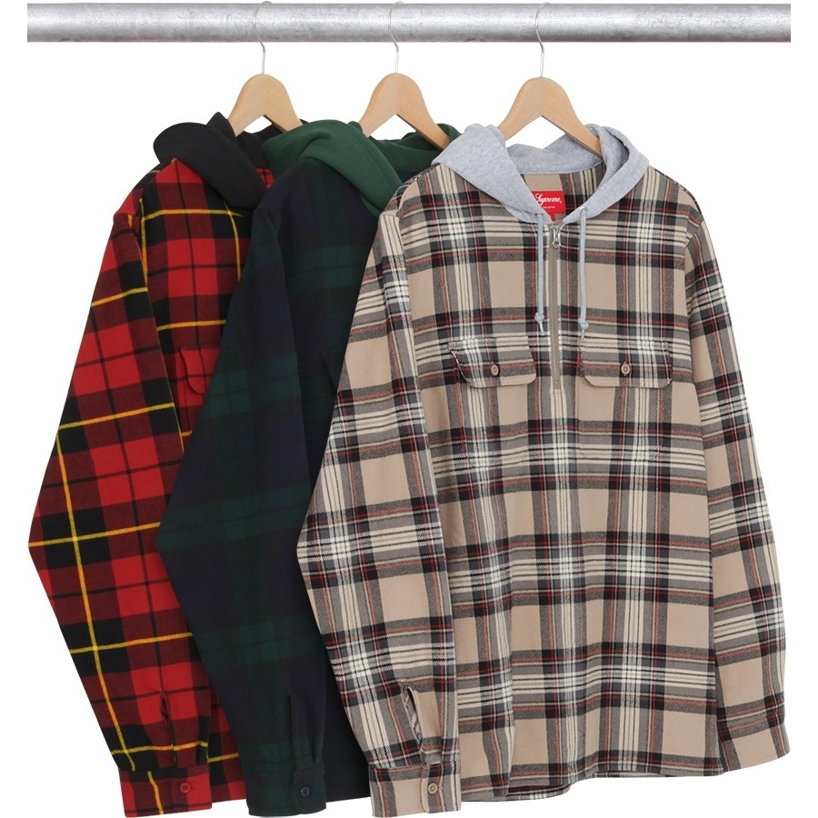 Supreme Hooded Plaid Half Zip Shirt (fall/winter 2016)