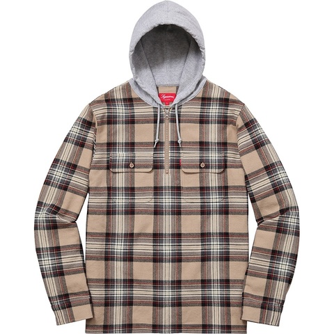 Supreme Hooded Plaid Half Zip Shirt - Colorway