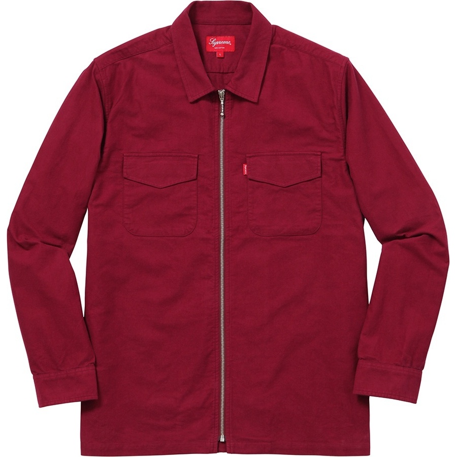 Supreme Solid Flannel Zip Up Shirt (FW16)