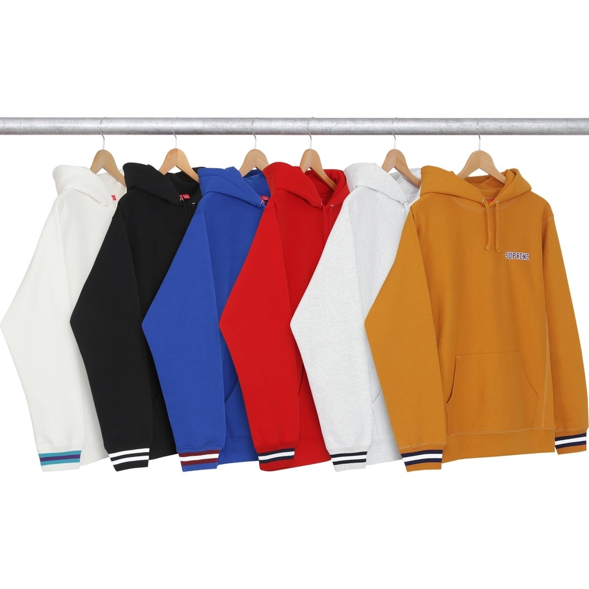 supremeスウェット Striped Cuff Hooded Sweatshirt - fall/winter 2016 - Supreme