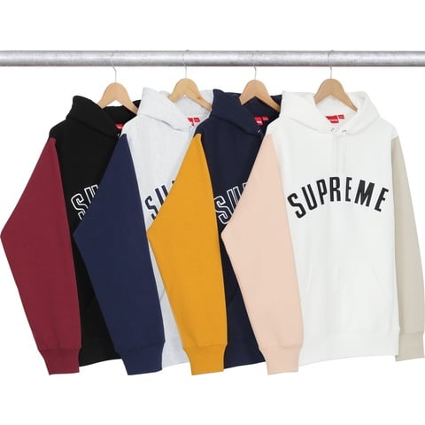 Color Blocked Arc Logo Hooded Sweatshirt - Supreme