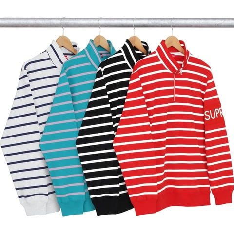 Supreme Striped Half Zip Sweat