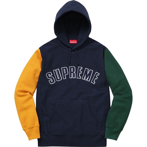 Color Blocked Arc Logo Hooded Sweatshirt - Supreme
