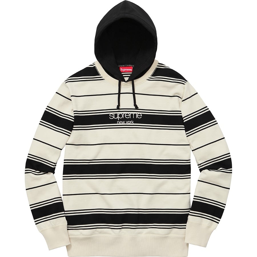 Supreme Striped Hooded Crewneck (FW16)