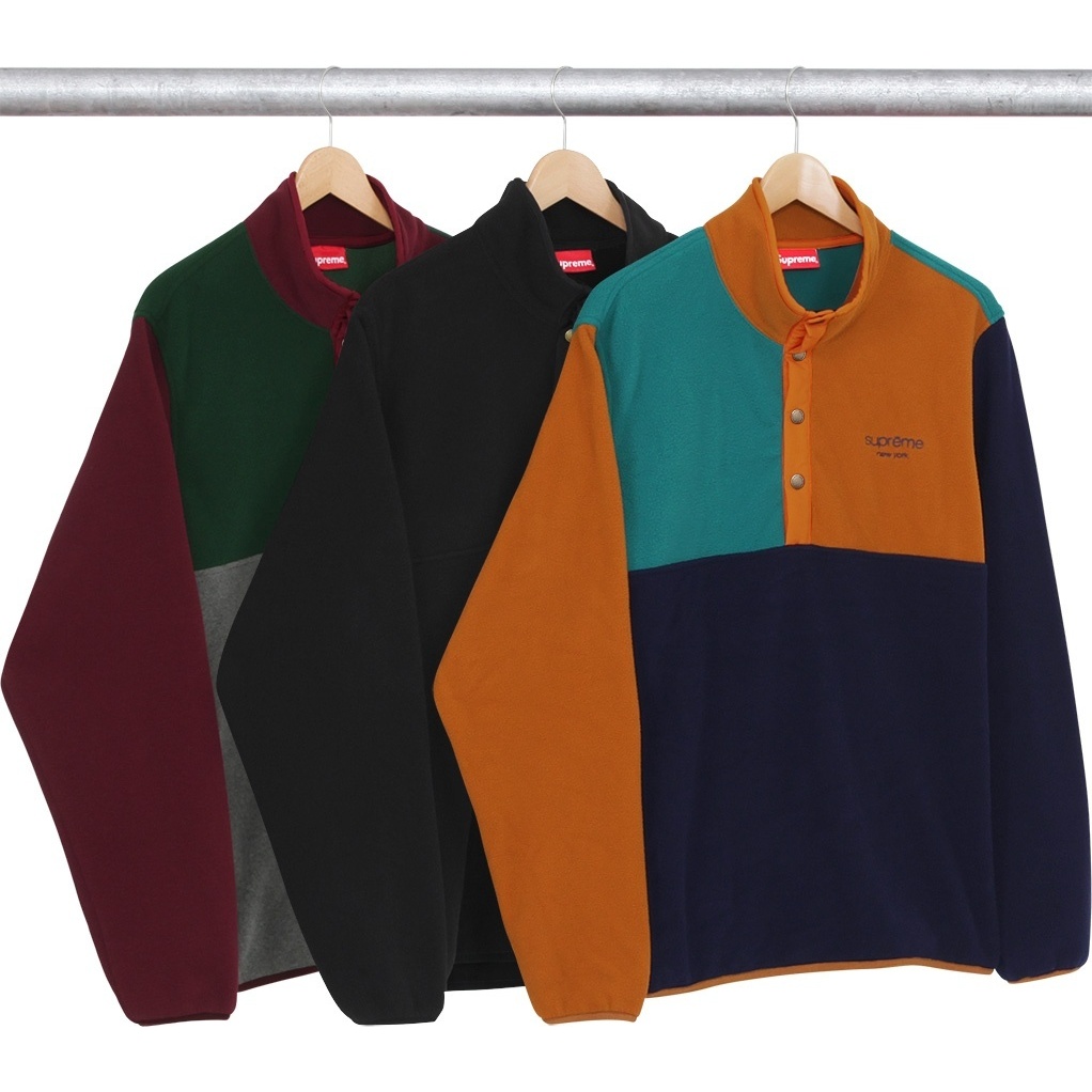 Polartec® Fleece Color Blocked Half Snap - Supreme