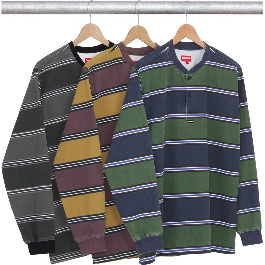 Printed Stripe Twill Henley - fall/winter 2016 - Supreme