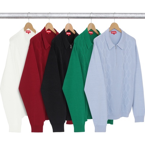国内正規 Supreme 16AW Cable Stripe Knit Polo Cable Stripe Knit L/S Polo - fall/winter 2016 - Supreme