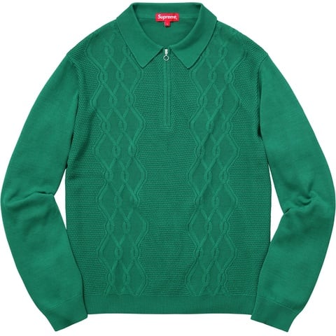 Cable Stripe Knit L/S Polo - fall/winter 2016 - Supreme