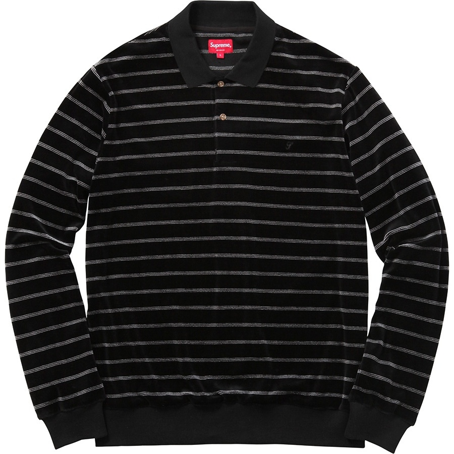 Supreme Striped Velour L S Polo (FW16)