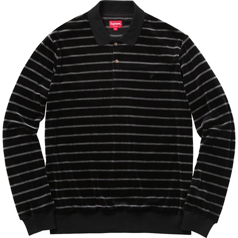 Supreme Striped Velour L/S Polo - Colorway