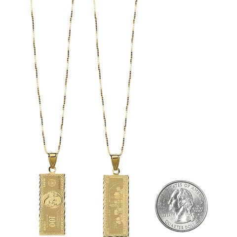 Supreme 100 Dollar Bill Gold Pendant - $328.00