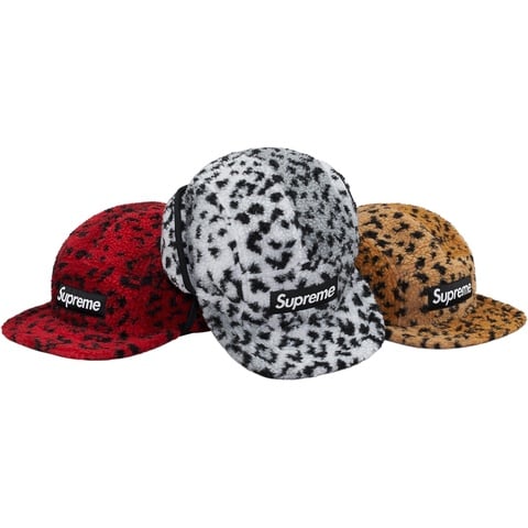 Leopard Polar Fleece Earflap Camp Cap - Supreme