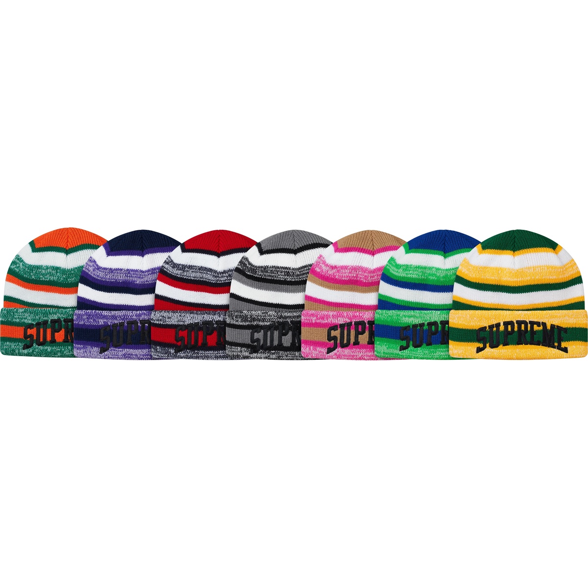 Supreme Heather Stripe Beanie (fall/winter 2017) - $32.00