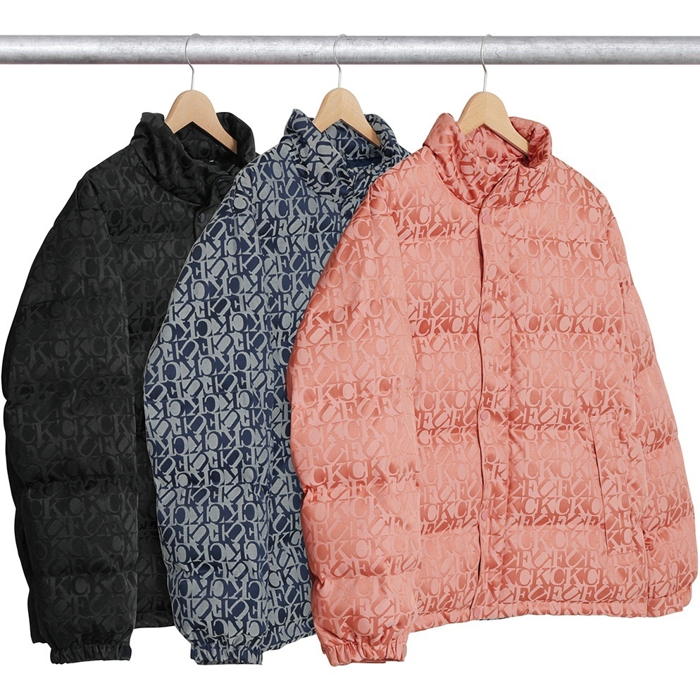 Fuck Jacquard Puffy Jacket - fall/winter 2017 - Supreme