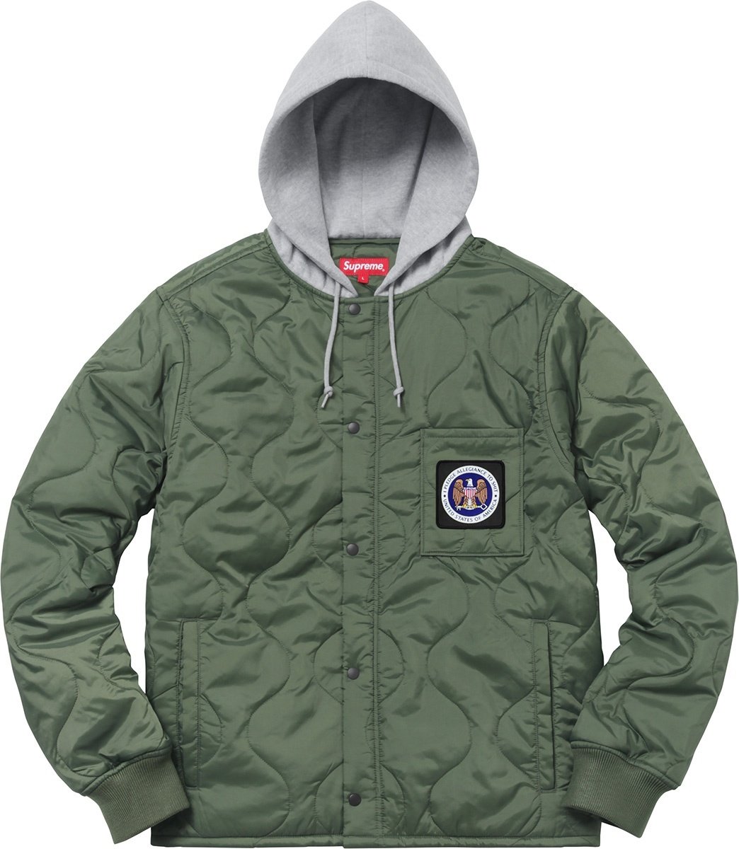 Supreme Quilted Liner Hooded Jacket (FW17) - $178