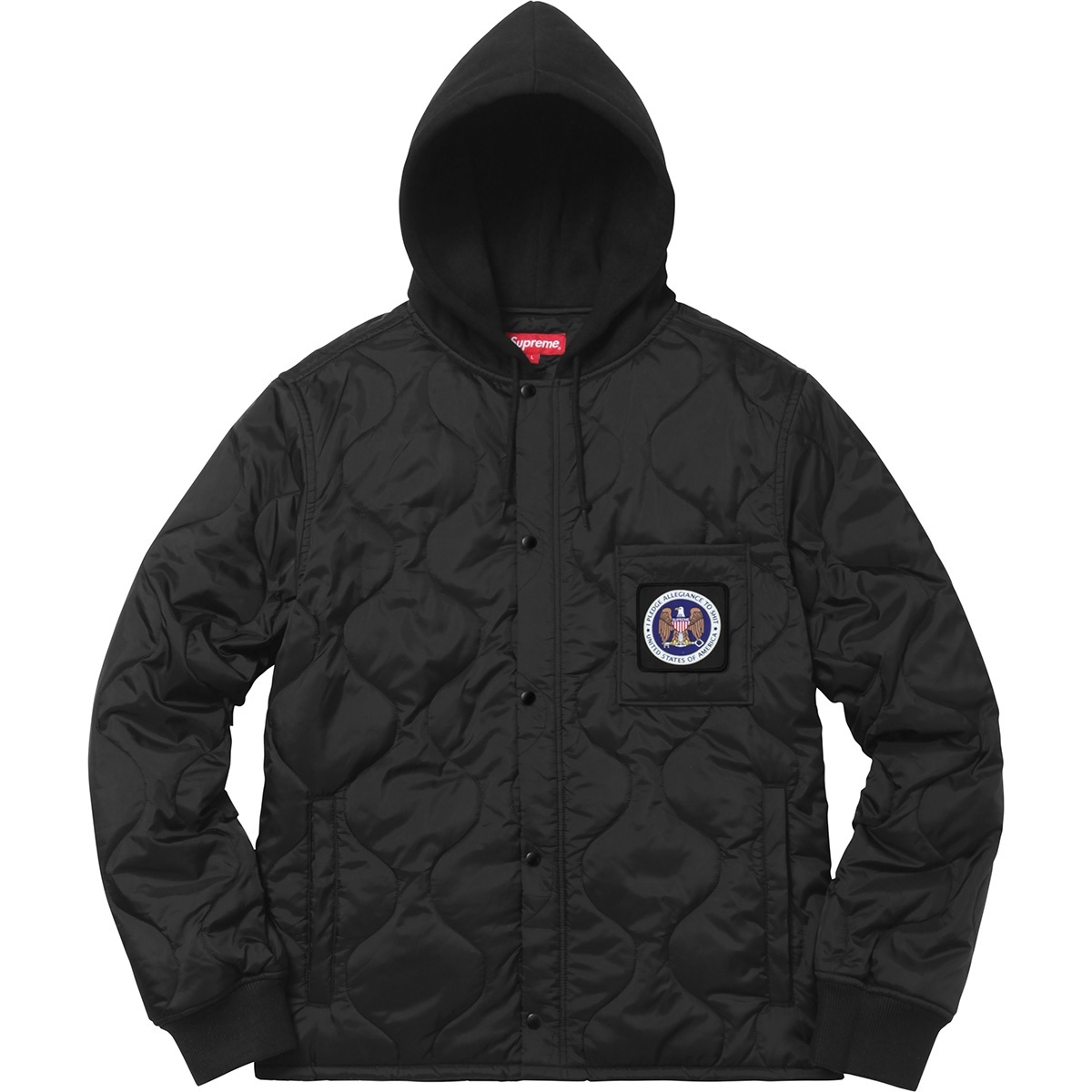 Supreme Quilted Liner Hooded Jacket (FW17) - $178