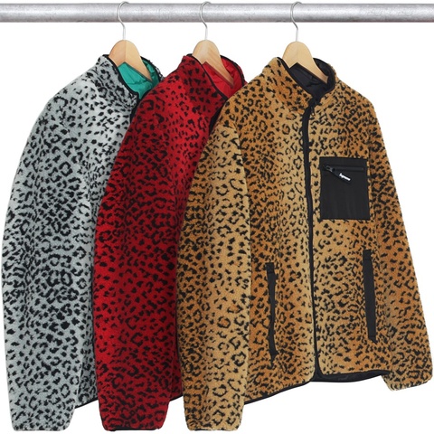 ふ*ん様 Supreme 2017fw leopard fleece Supreme Reversible Leopard Fleece Jacket – Justin Reed