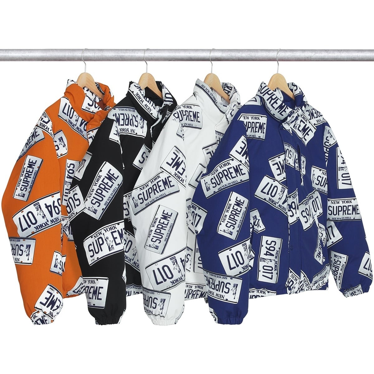 Supreme License Plate Puffy Jacket (fall/winter 2017) - $348.00