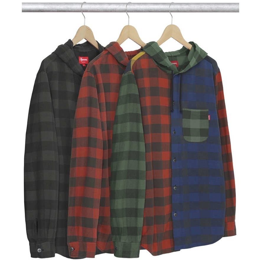 Hooded Buffalo Plaid Flannel Shirt - SupremeCommunity