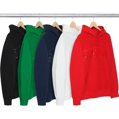 Supreme Patent/Chenille Arc Logo Hooded Sweatshirt - $158.00