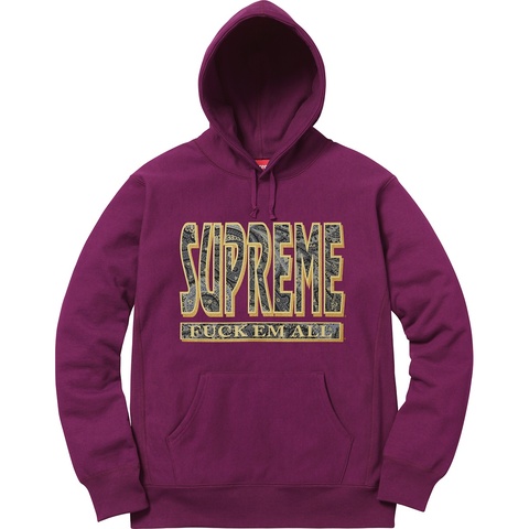 Supreme Paisley Fuck Em All Hooded Sweatshirt - Colorway
