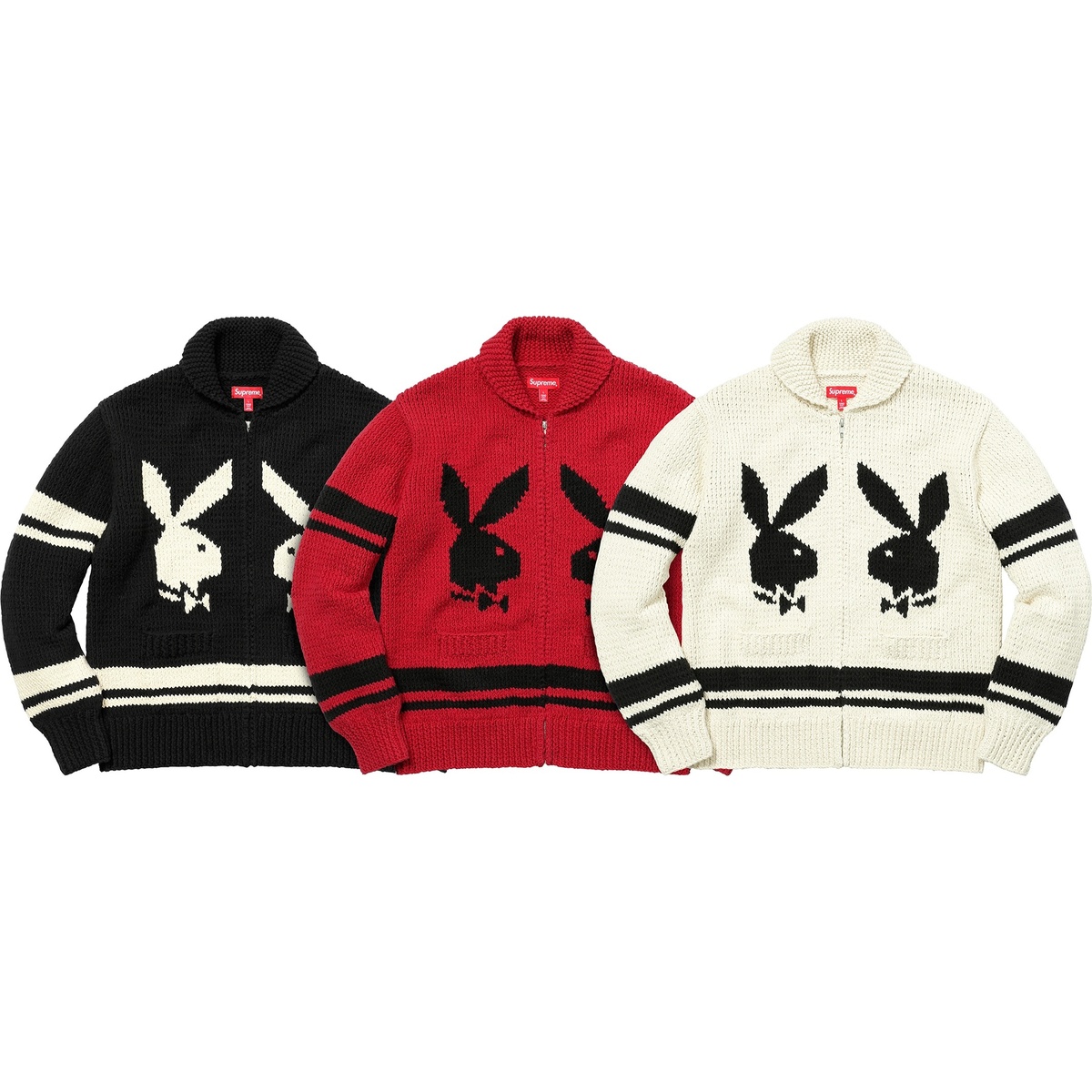 Supreme®/Playboy© Shawl Collar Full Zip Sweater - Supreme
