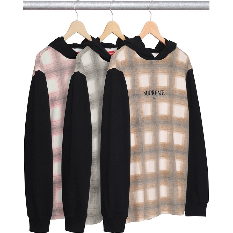 Shadow Plaid Hooded L/S Top - fall/winter 2017 - Supreme