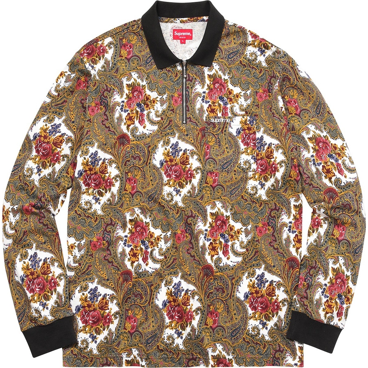 Supreme Paisley L/S Polo (fall/winter 2017) - $110.00