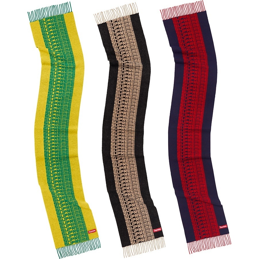 Supreme Logo Repeat Scarf (fall/winter 2018) - $88.00