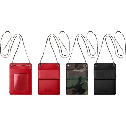 Supreme Leather ID Holder + Wallet - $128.00