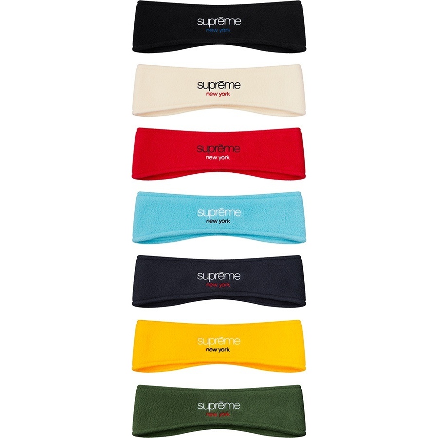 18FW week19 Supreme Polartec® Headband NWT Supreme NY Classic Logo Polartec Fleece Men's Headband Red