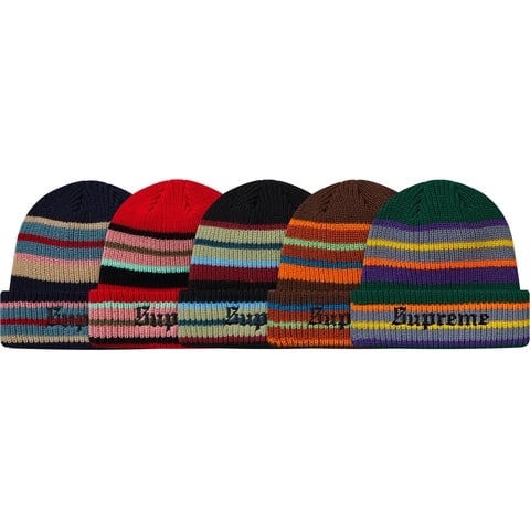 Supreme Bright Stripe Beanie - $32.00