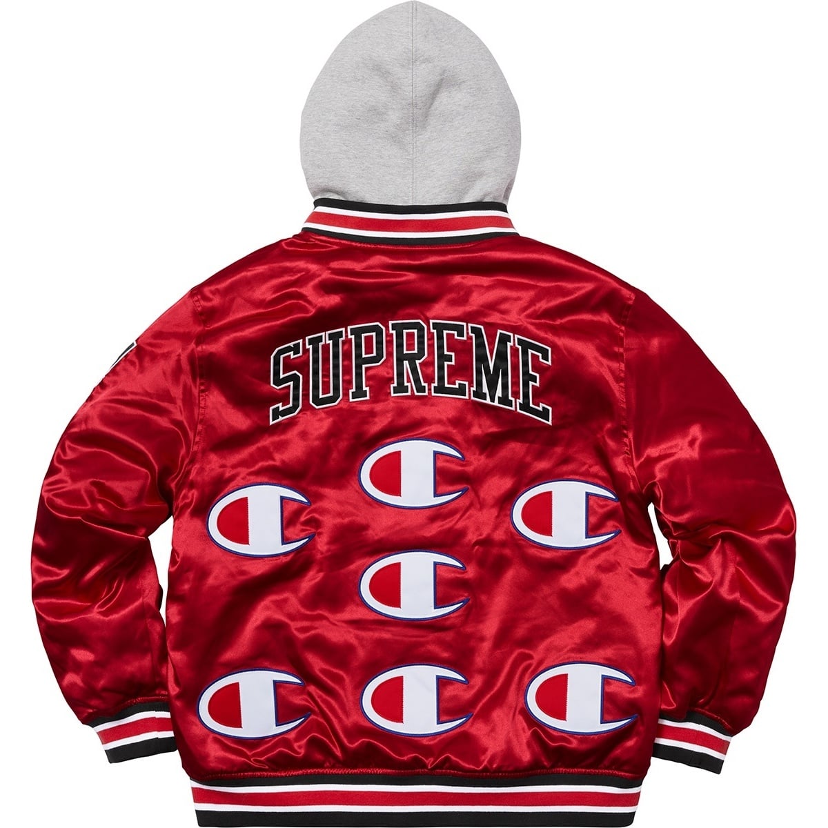 Supreme®/Champion® Hooded Satin Varsity Jacket - SupremeCommunity